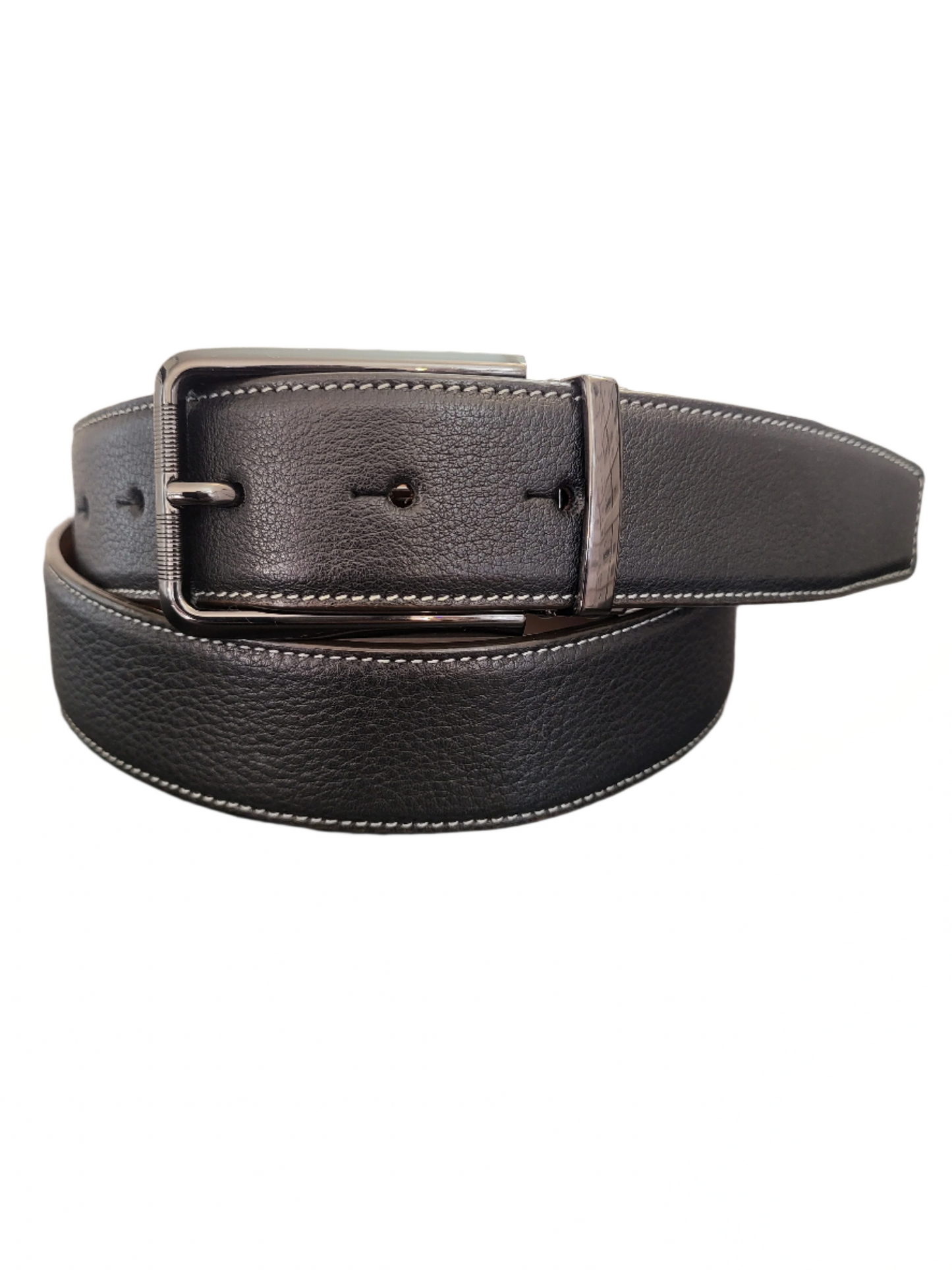 OHM New York Grained Leather Men's Belts Black