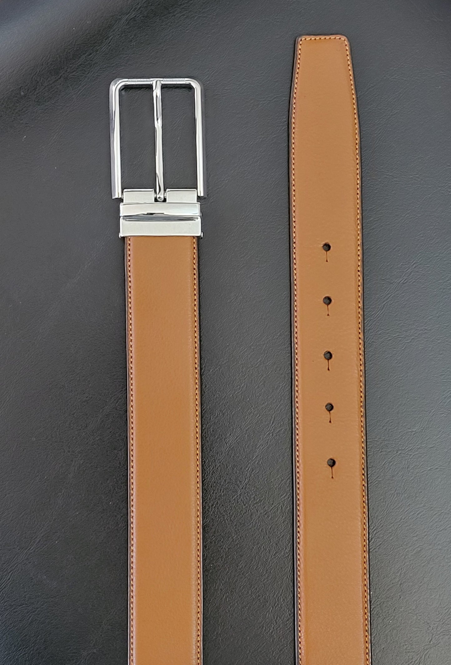 OHM New York Grained Leather Men's Light Brown Belts