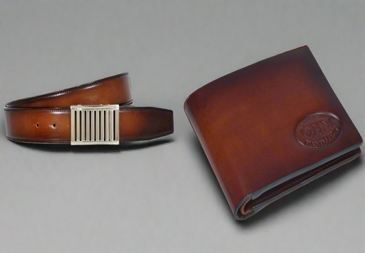 Combo of Italian Leather Belts and Matching Leather Wallets