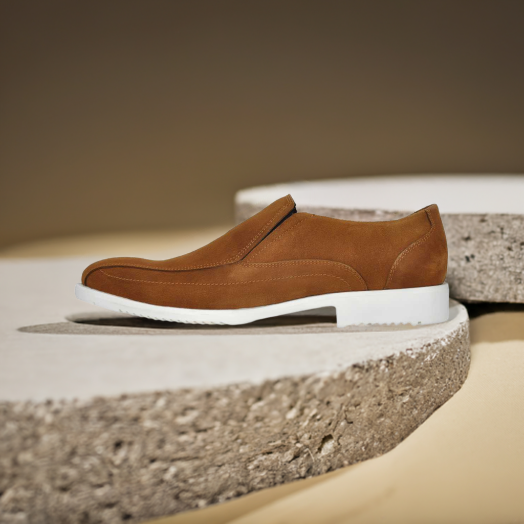 Lifestyle Slip-On Italian Leather Shoes in Beige